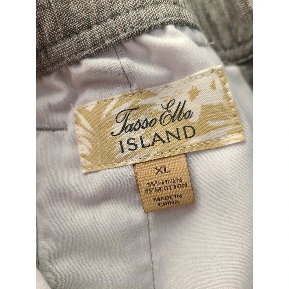 Tasso Elba Island Mens Gray Linen Blend Drawstring Pants XL S/61583 SP17